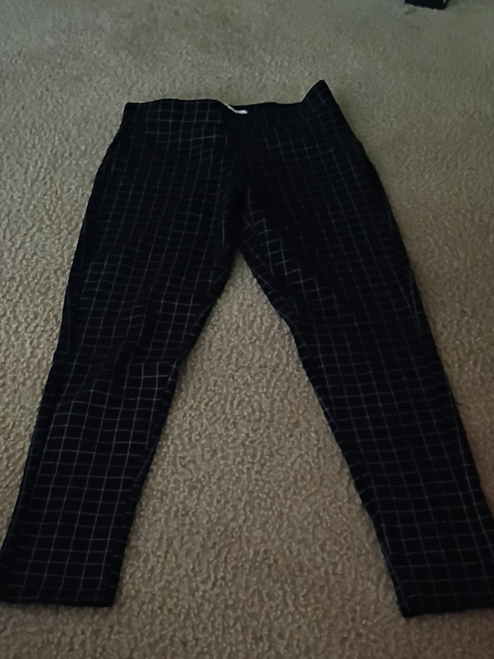 Women's Black Windowpane Dress Pants